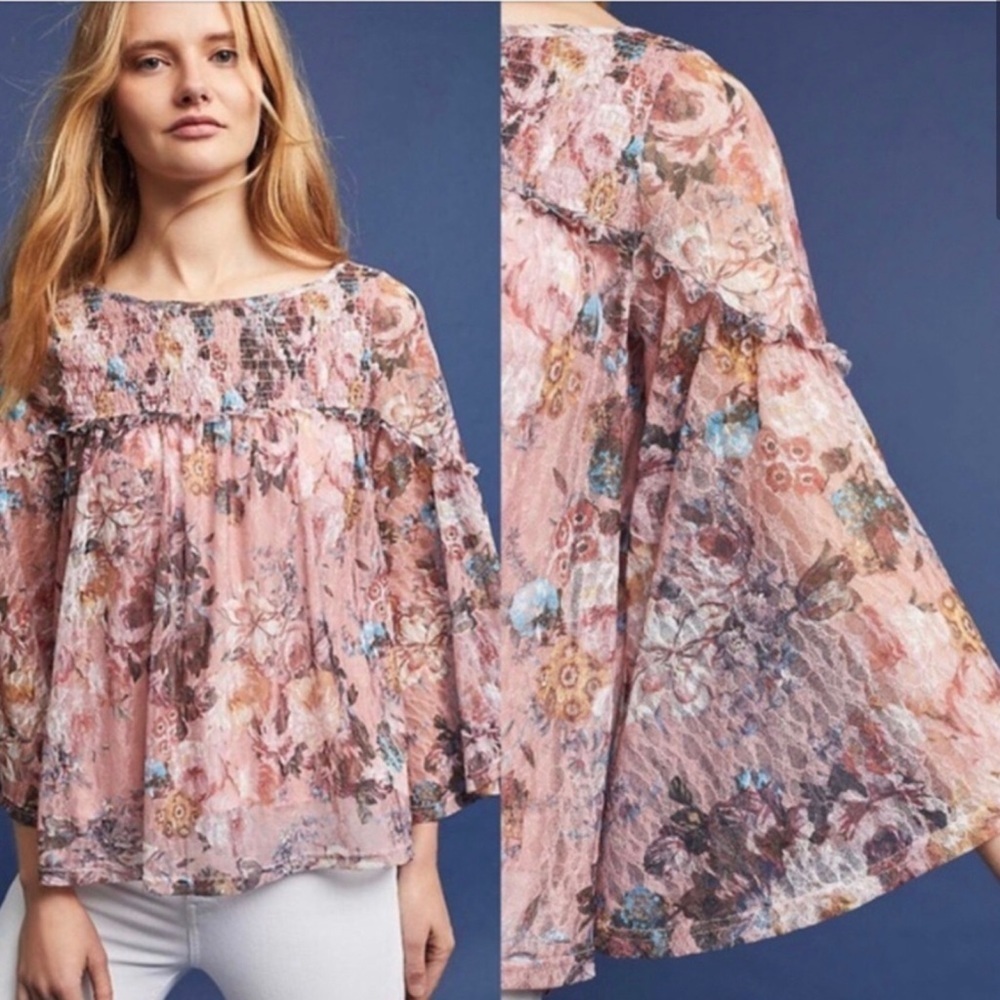 Anthropologie Akemi + Kin Juno Floral Lace Blouse